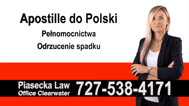 Palm Coast Apostille, Notary, Polish, Polski, Notariusz, Pełnomocnictwo, Power of Attorney, Agnieszka Piasecka, Aga Piasecka