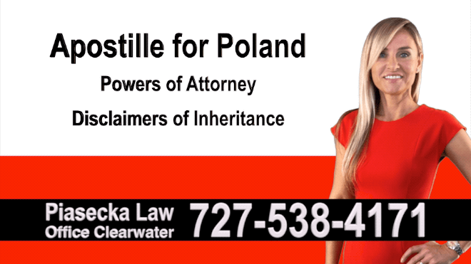 Port Richey Apostille, Notary, Polish, Polski, Notariusz, Pełnomocnictwo, Power of Attorney, Agnieszka Piasecka, Aga Piasecka