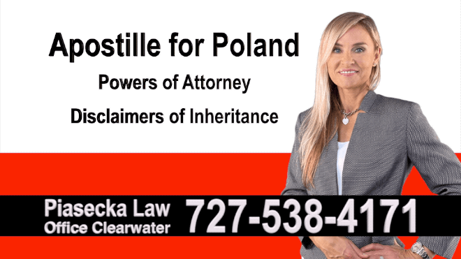 Kenneth City Apostille, Notary, Polish, Polski, Notariusz, Pełnomocnictwo, Power of Attorney, Agnieszka Piasecka, Aga Piasecka